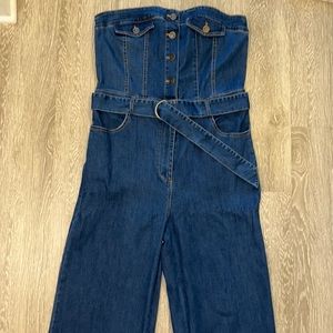 Strapless Denim jumpsuit